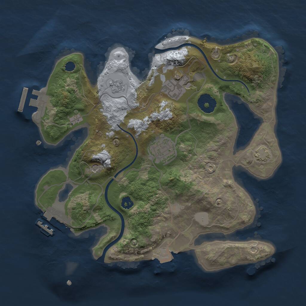Rust Map: Procedural Map, Size: 2500, Seed: 12342531, 8 Monuments