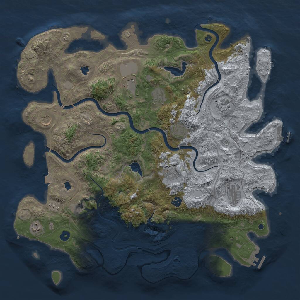 Rust Map: Procedural Map, Size: 4500, Seed: 18559975, 17 Monuments