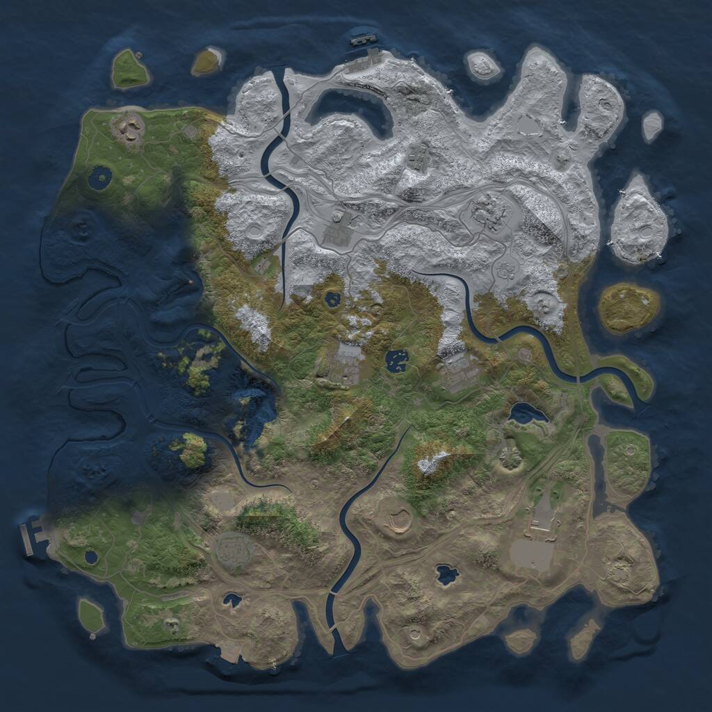 Rust Map: Procedural Map, Size: 4500, Seed: 1793835502, 16 Monuments