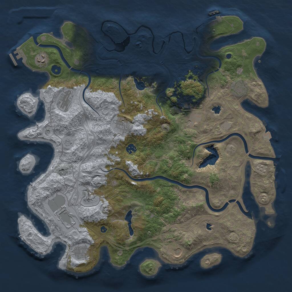 Rust Map: Procedural Map, Size: 4500, Seed: 456743, 17 Monuments