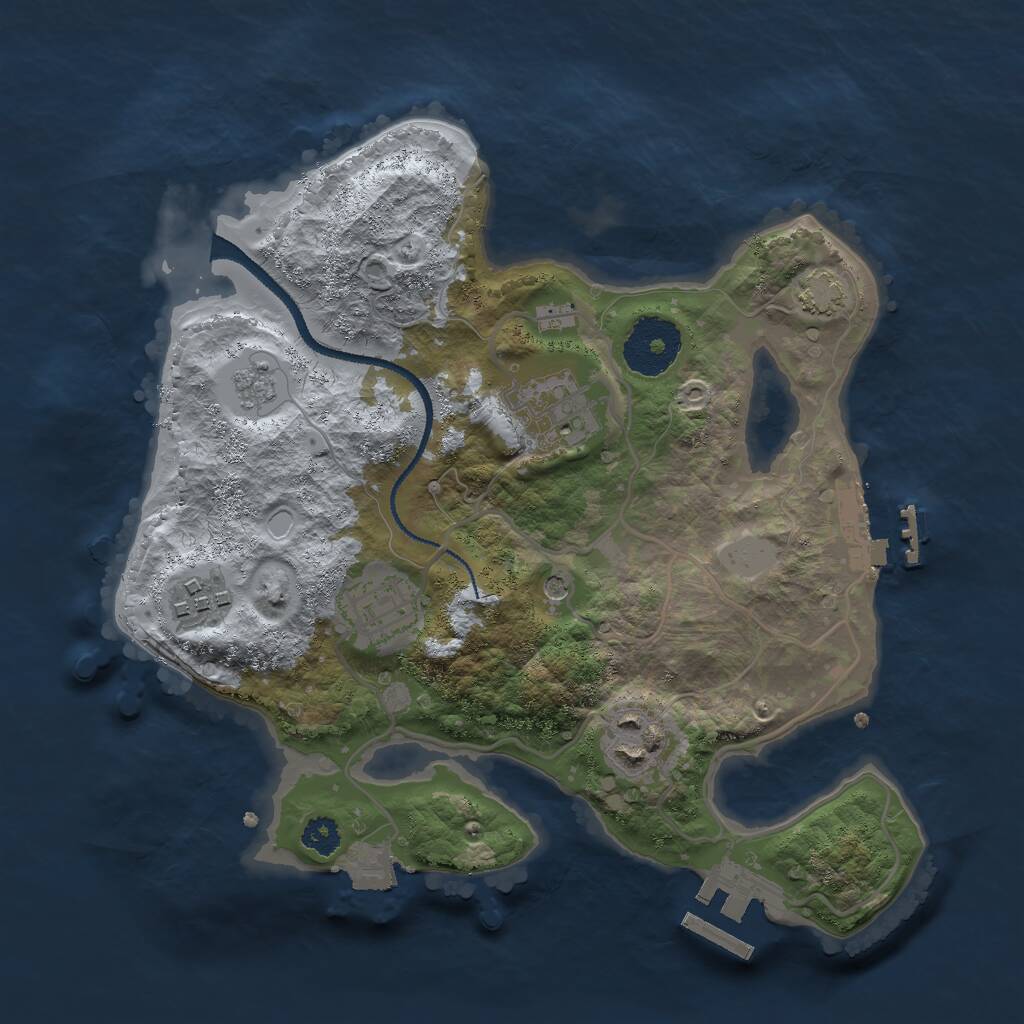 Rust Map: Procedural Map, Size: 2700, Seed: 42, 10 Monuments