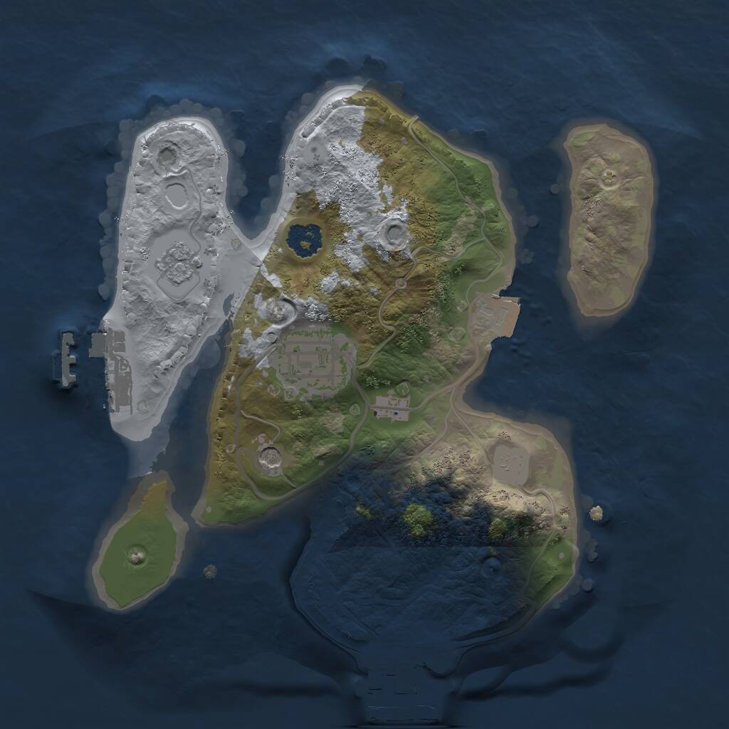 Rust Map: Procedural Map, Size: 2100, Seed: 1231312, 6 Monuments