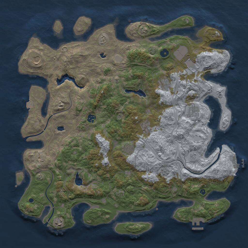 Rust Map: Procedural Map, Size: 4500, Seed: 55432416, 15 Monuments