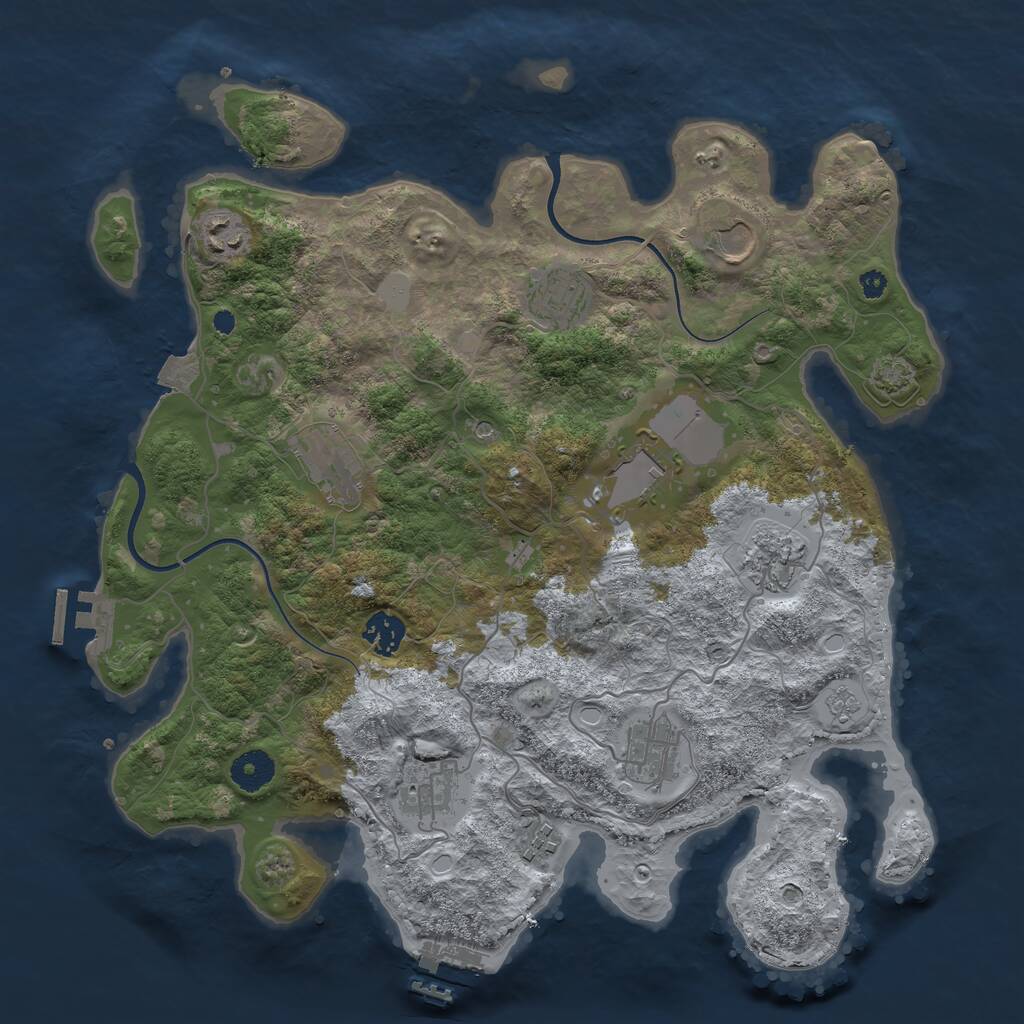 Rust Map: Procedural Map, Size: 3700, Seed: 478752792, 16 Monuments