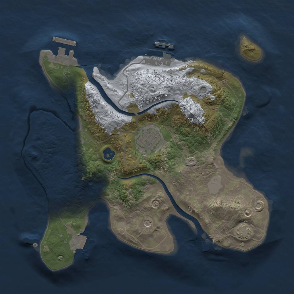 Rust Map: Procedural Map, Size: 2500, Seed: 122108486, 6 Monuments