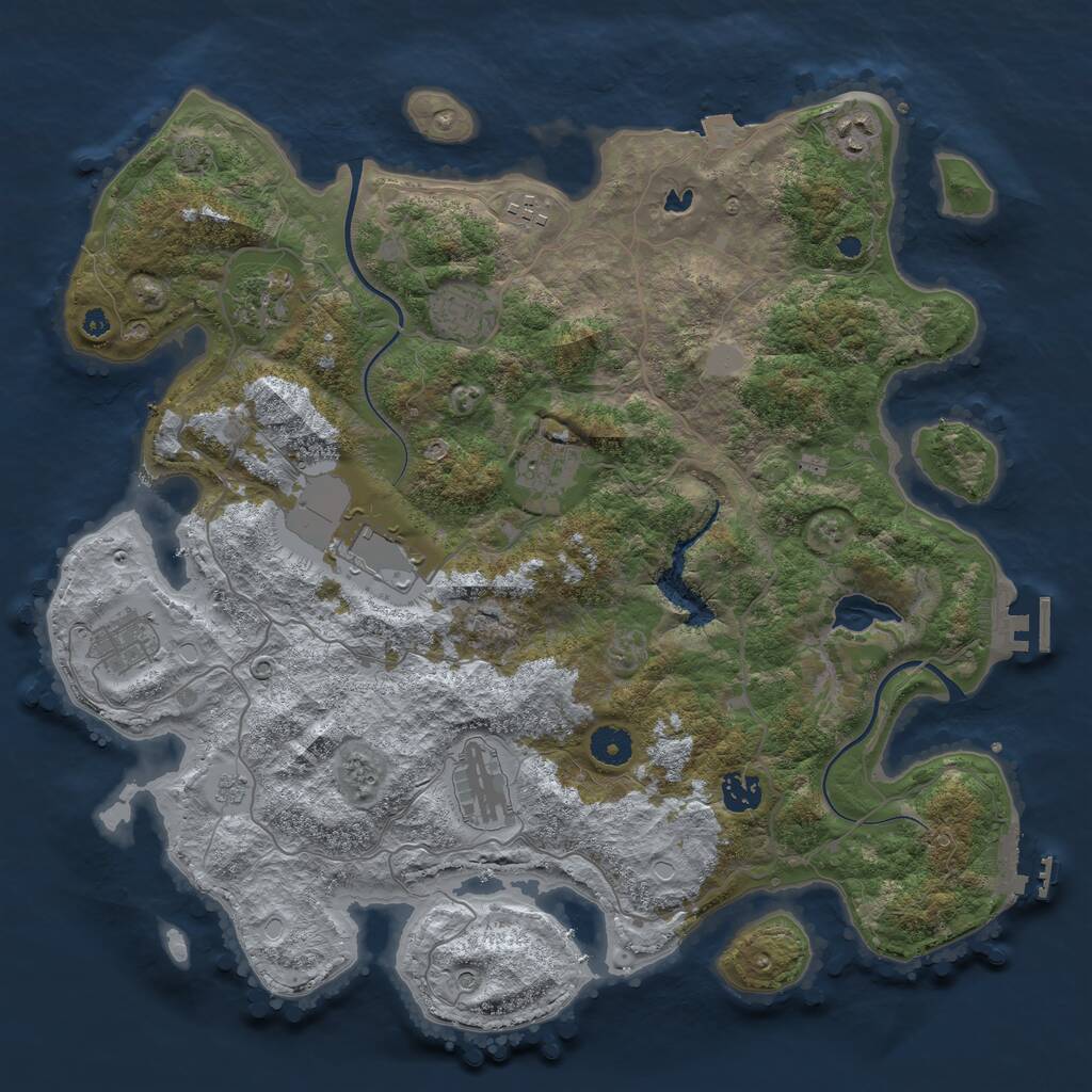 Rust Map: Procedural Map, Size: 4000, Seed: 193859135, 15 Monuments