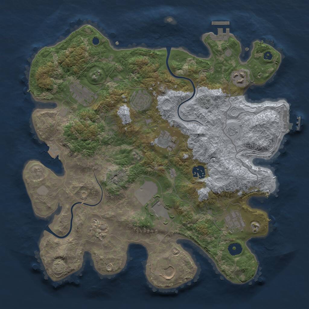 Rust Map: Procedural Map, Size: 3500, Seed: 490979535, 15 Monuments