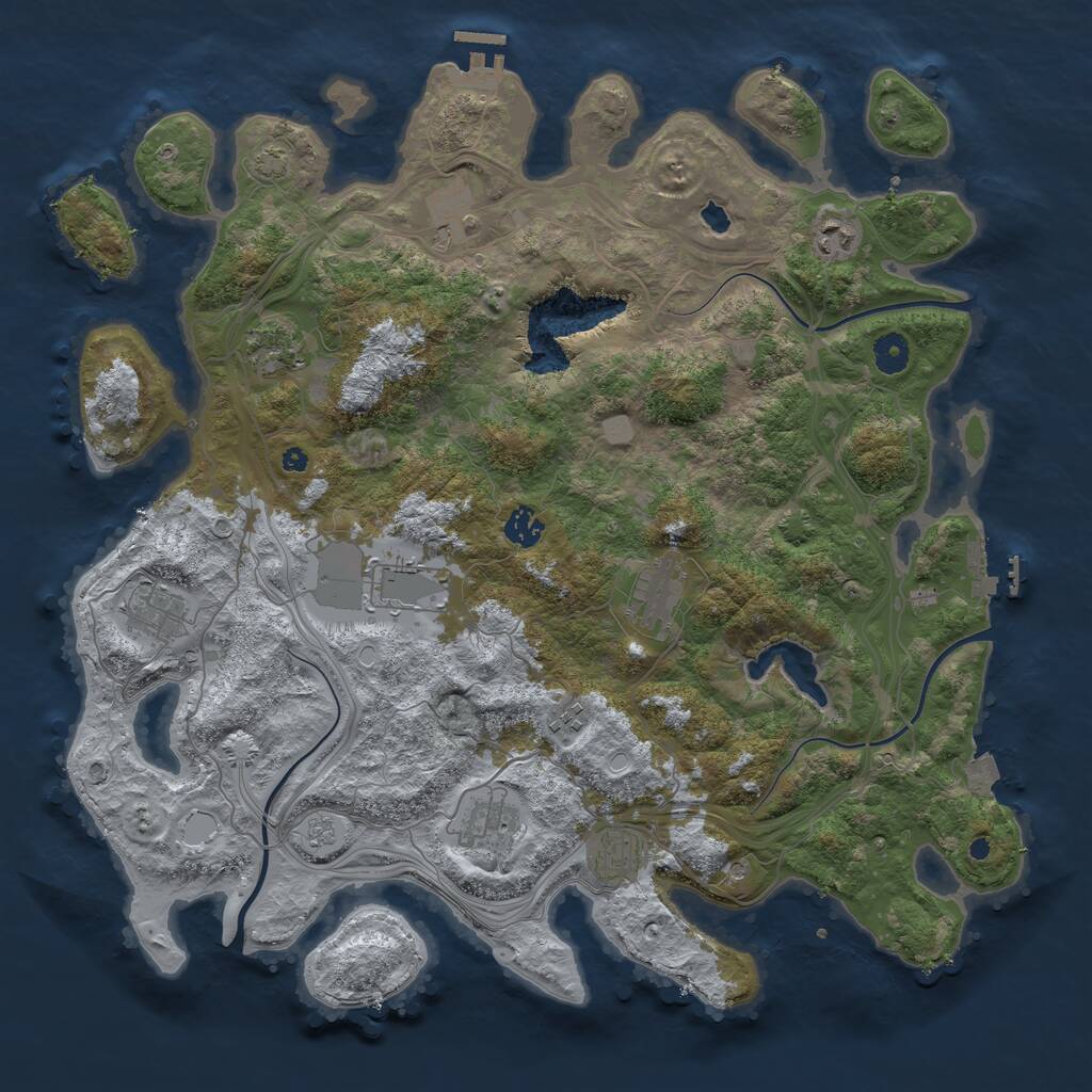 Rust Map: Procedural Map, Size: 4250, Seed: 135368097, 16 Monuments