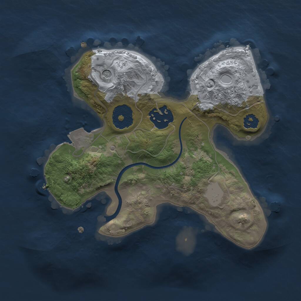 Rust Map: Procedural Map, Size: 2000, Seed: 563372589, 3 Monuments