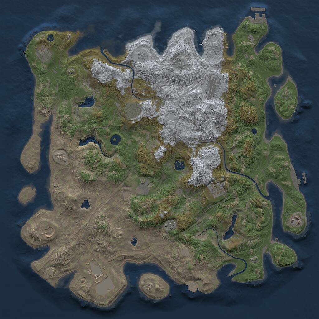 Rust Map: Procedural Map, Size: 4500, Seed: 1017027426, 16 Monuments