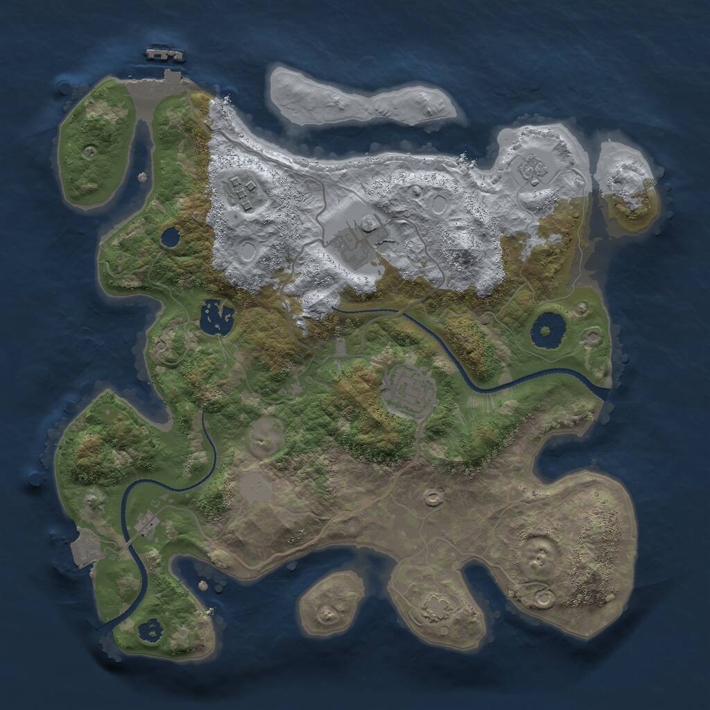 Rust Map: Procedural Map, Size: 2998, Seed: 31000, 8 Monuments