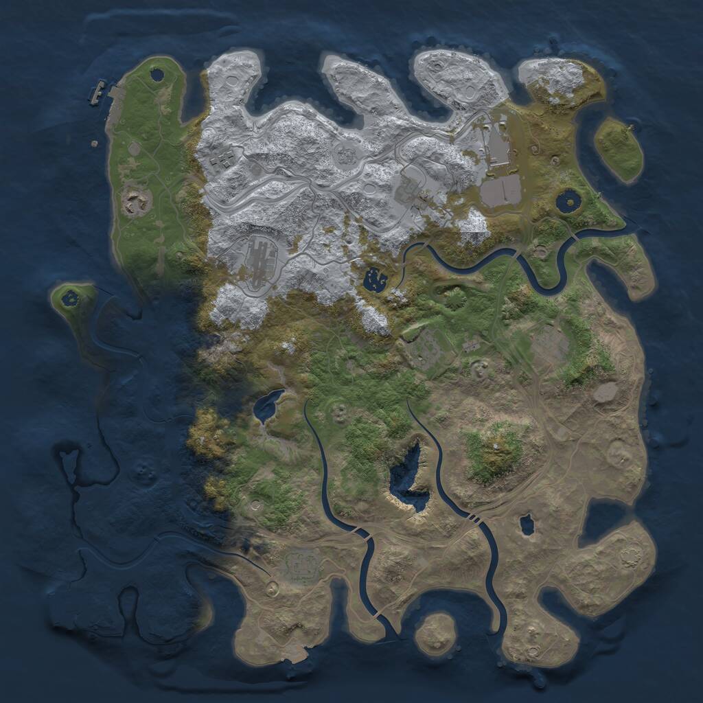 Rust Map: Procedural Map, Size: 4400, Seed: 516592213, 15 Monuments