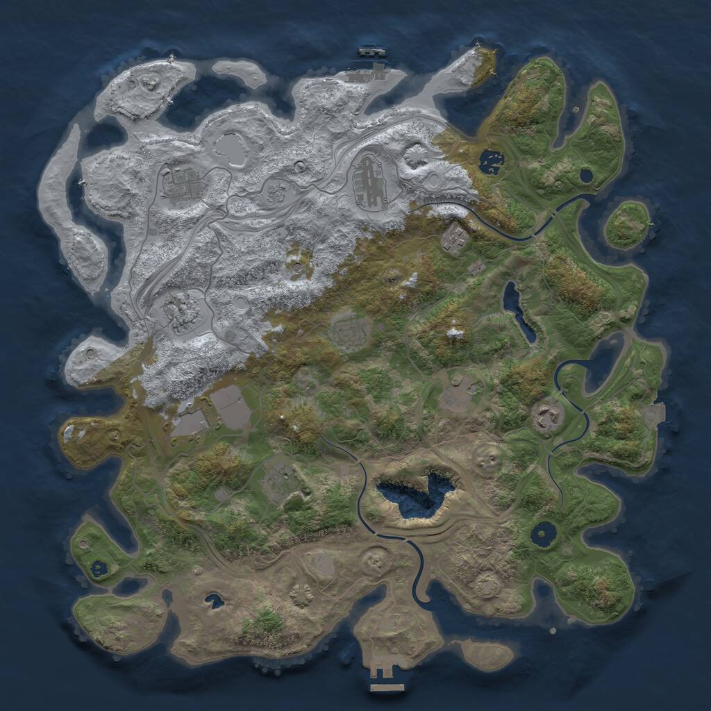 Rust Map: Procedural Map, Size: 4250, Seed: 132158125, 16 Monuments