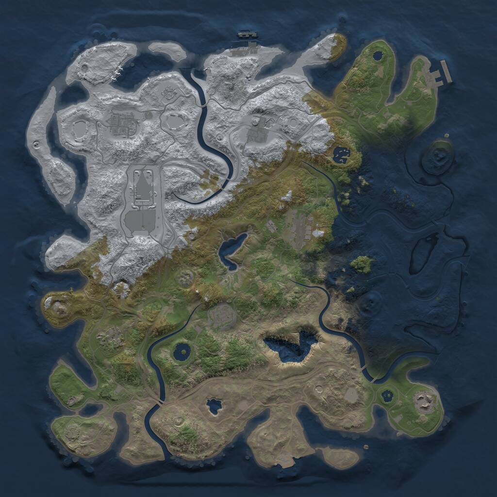 Rust Map: Procedural Map, Size: 4250, Seed: 132158125, 15 Monuments