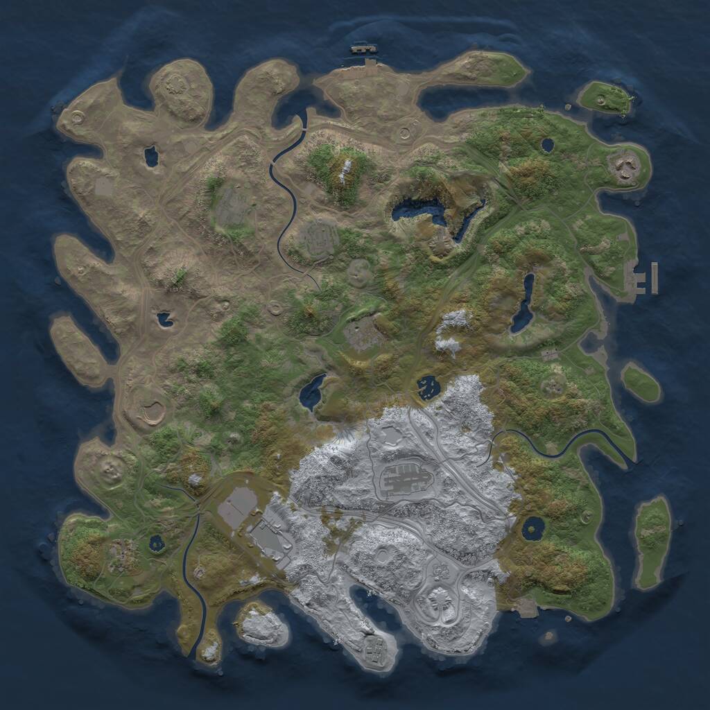 Rust Map: Procedural Map, Size: 4500, Seed: 66861, 16 Monuments