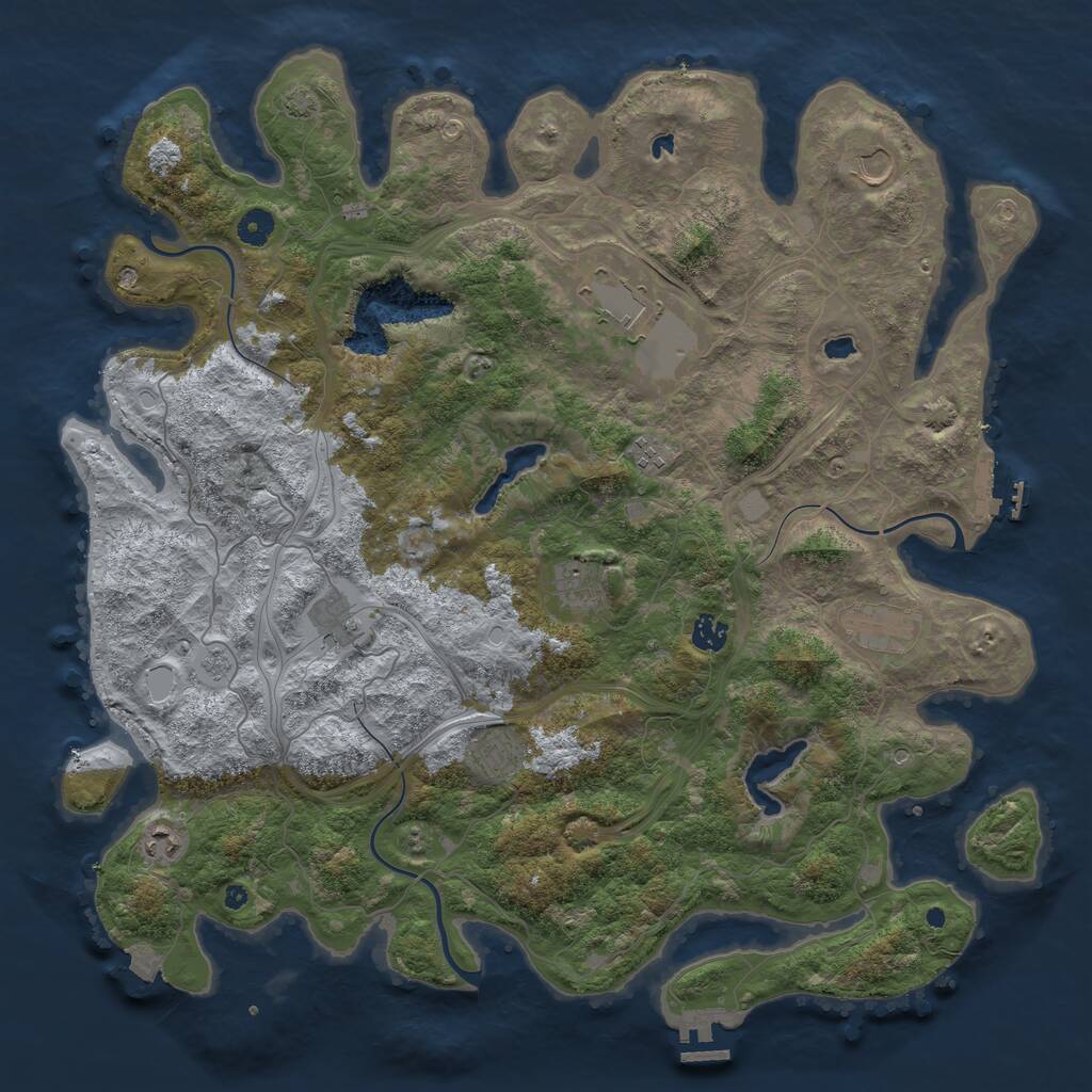 Rust Map: Procedural Map, Size: 4500, Seed: 2099617230, 15 Monuments