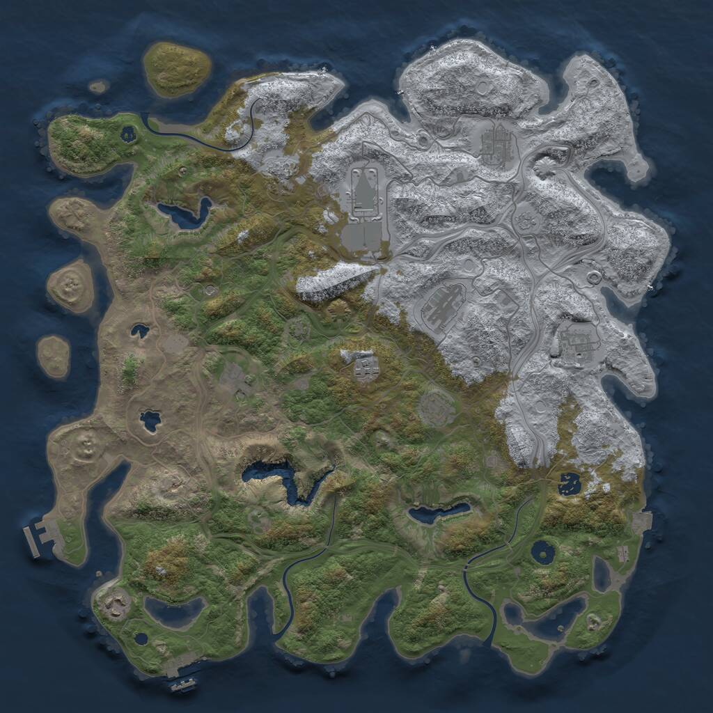 Rust Map: Procedural Map, Size: 4500, Seed: 1600602450, 16 Monuments