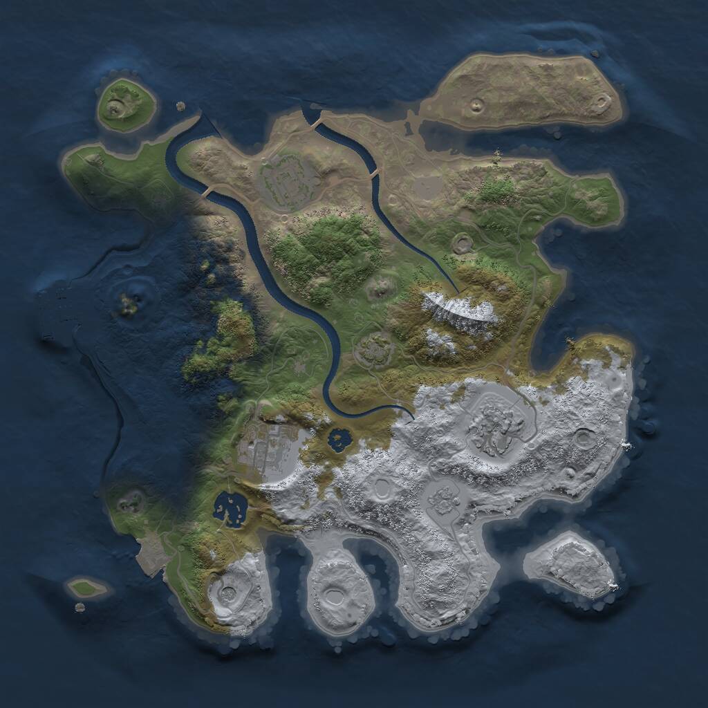 Rust Map: Procedural Map, Size: 3000, Seed: 419362647, 9 Monuments