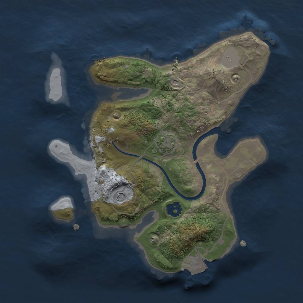 Rust Map: Procedural Map, Size: 2000, Seed: 482464401, 3 Monuments