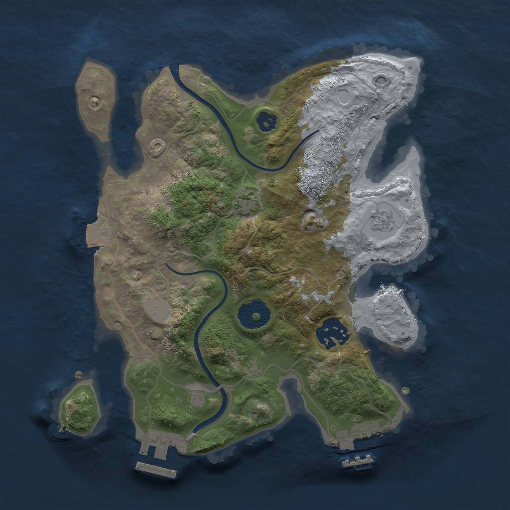 Rust Map: Procedural Map, Size: 2525, Seed: 69121212, 6 Monuments