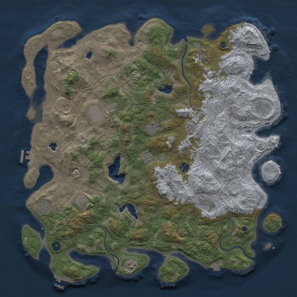 Rust Map: Procedural Map, Size: 4800, Seed: 1007744755, 17 Monuments
