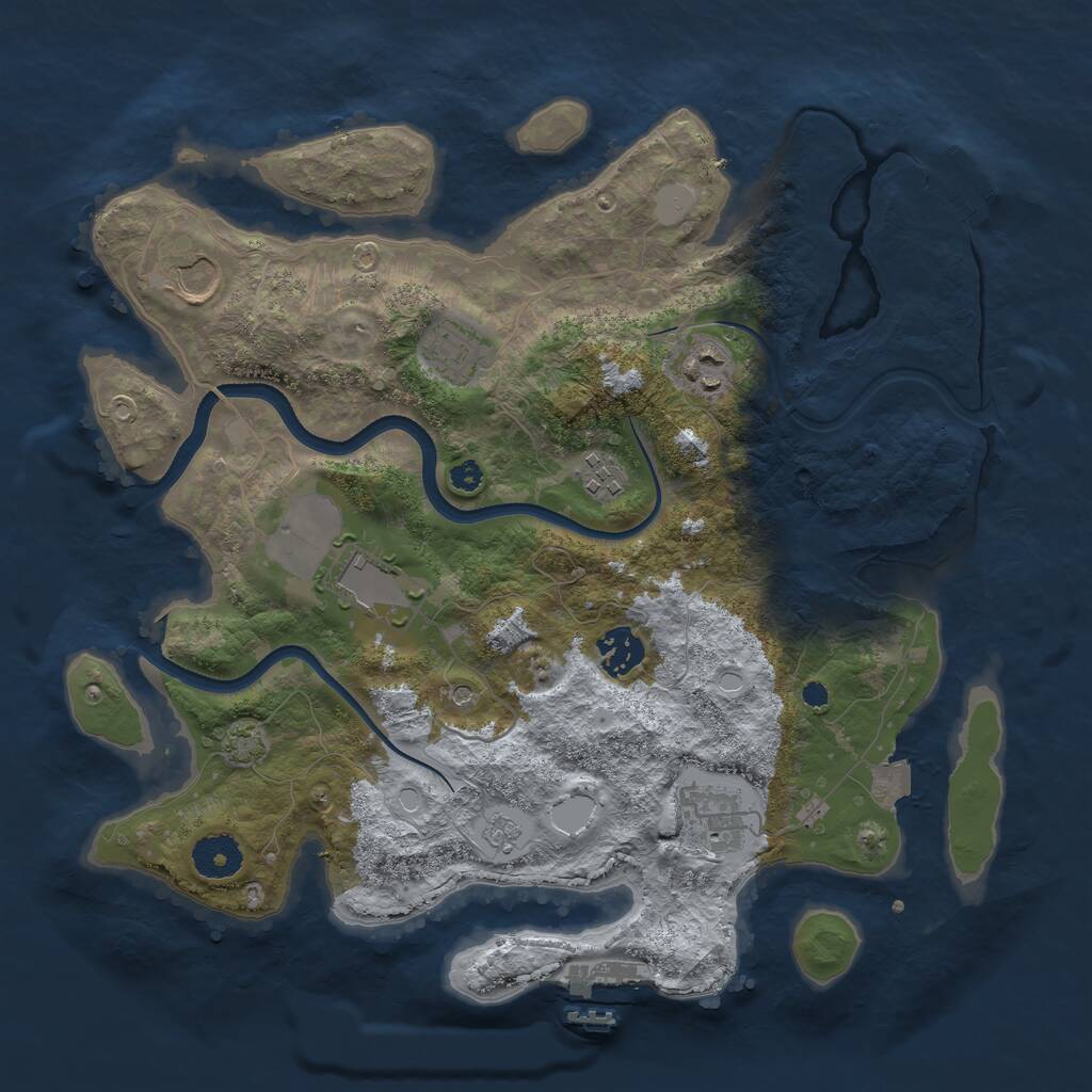 Rust Map: Procedural Map, Size: 3500, Seed: 575761916, 13 Monuments