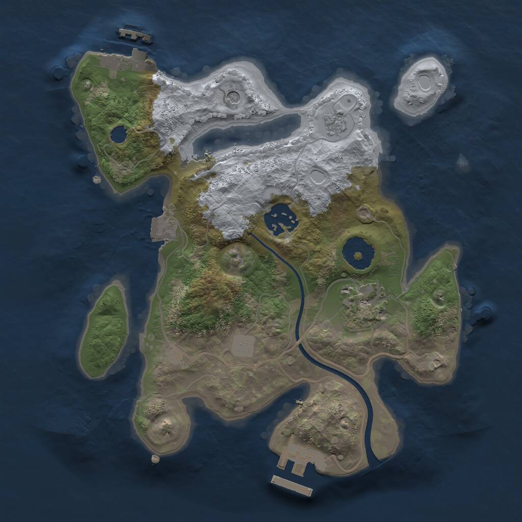 Rust Map: Procedural Map, Size: 2500, Seed: 1976182937, 7 Monuments