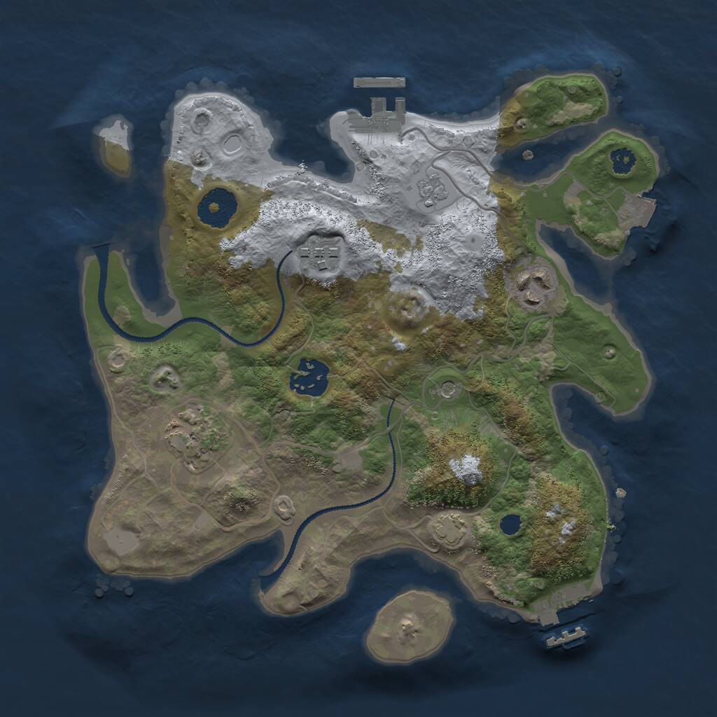 Rust Map: Procedural Map, Size: 2800, Seed: 57498, 10 Monuments