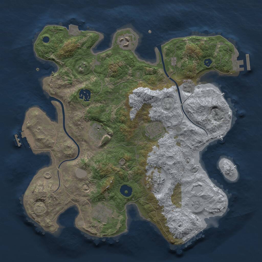 Rust Map: Procedural Map, Size: 3250, Seed: 4930, 12 Monuments