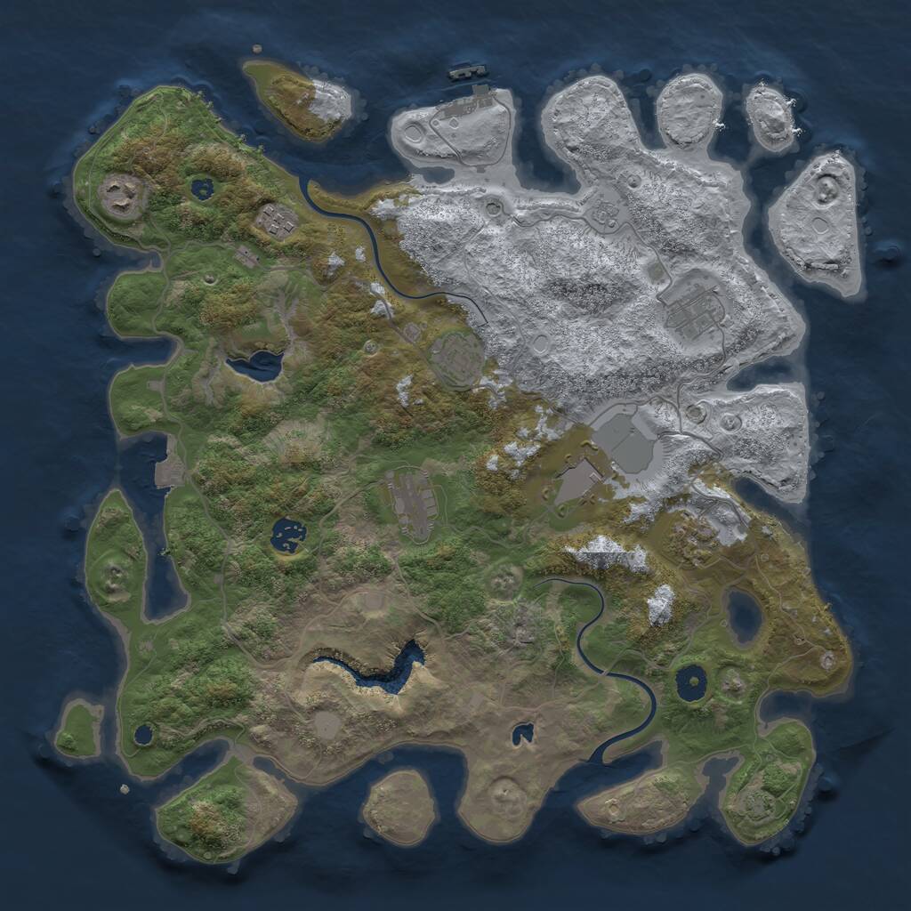 Rust Map: Procedural Map, Size: 4000, Seed: 29233102, 13 Monuments