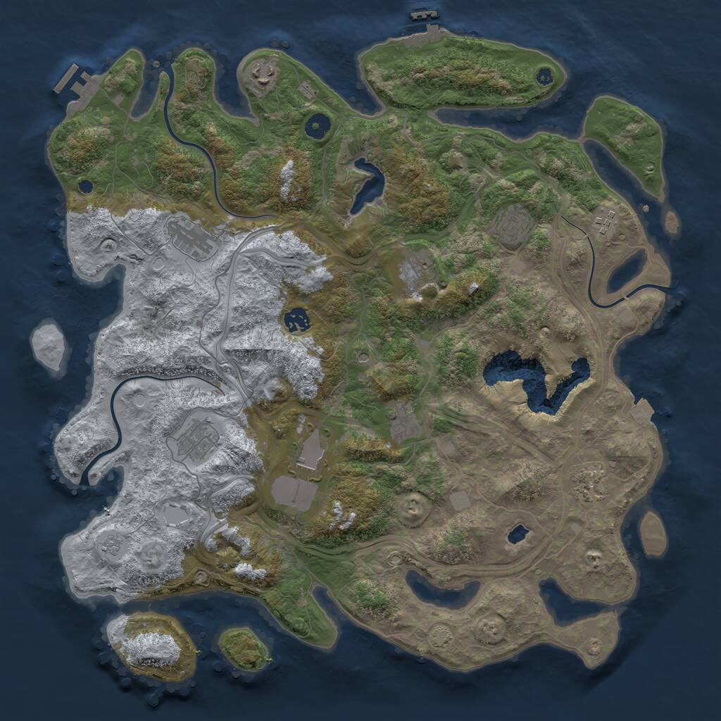 Rust Map: Procedural Map, Size: 4300, Seed: 1194947436, 16 Monuments
