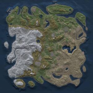 Thumbnail Rust Map: Procedural Map, Size: 4300, Seed: 1194947436, 16 Monuments