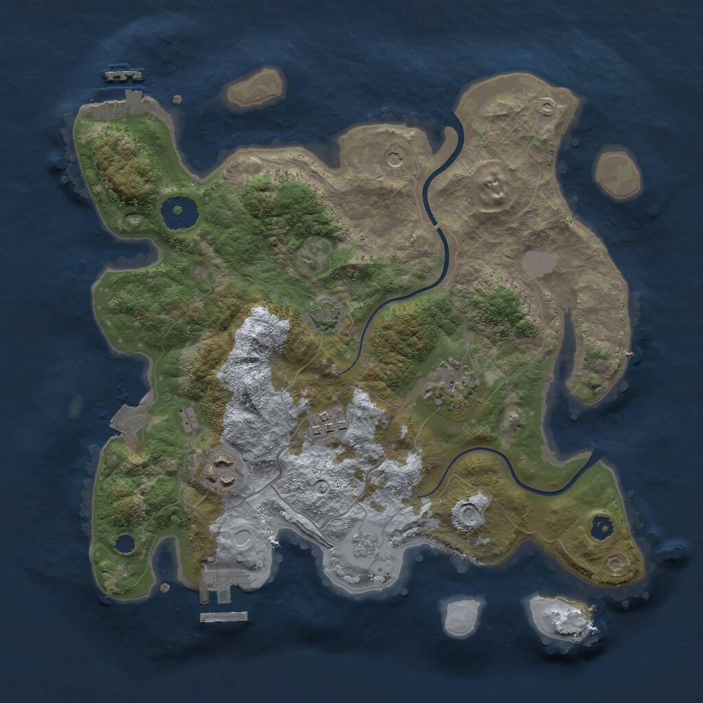 Rust Map: Procedural Map, Size: 3000, Seed: 116982, 9 Monuments