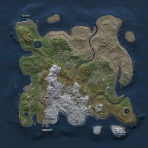 Thumbnail Rust Map: Procedural Map, Size: 3000, Seed: 116982, 9 Monuments
