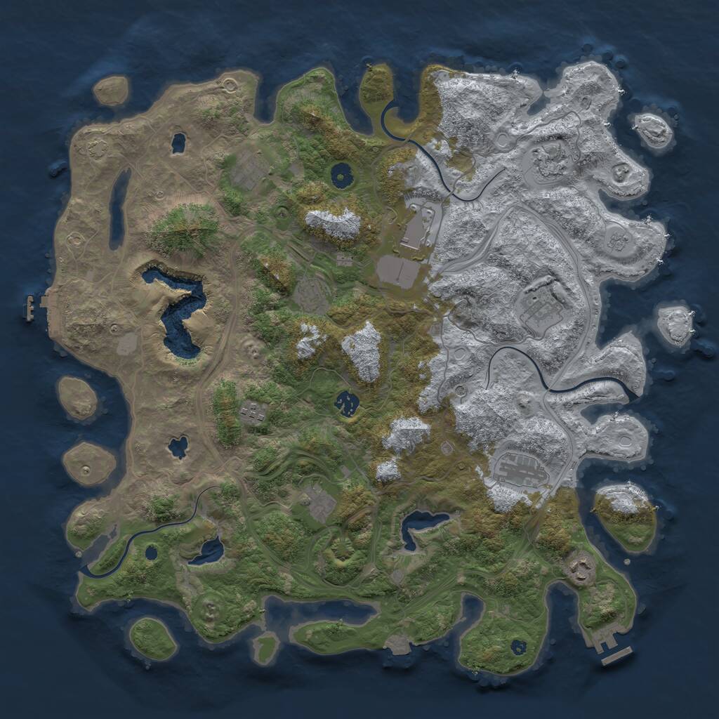 Rust Map: Procedural Map, Size: 4500, Seed: 7899345, 16 Monuments