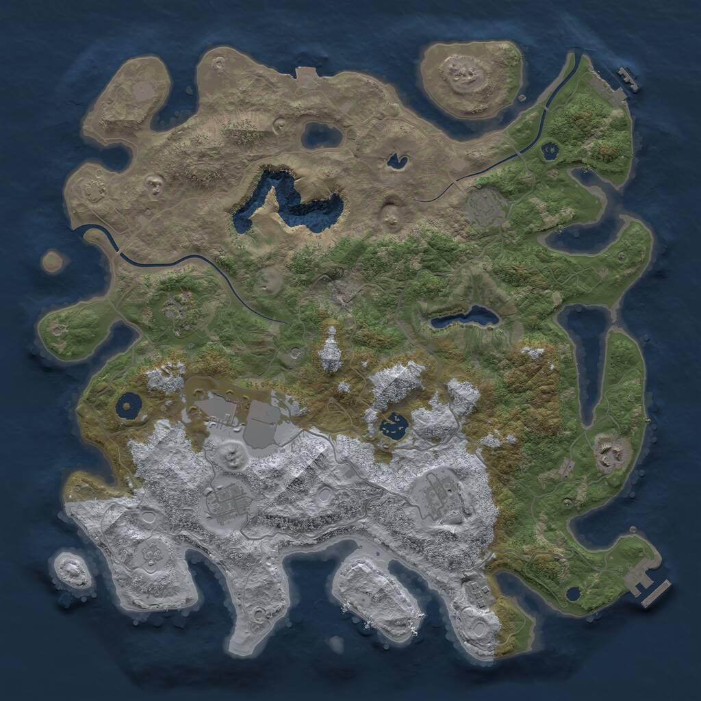 Rust Map: Procedural Map, Size: 4000, Seed: 76377744, 14 Monuments