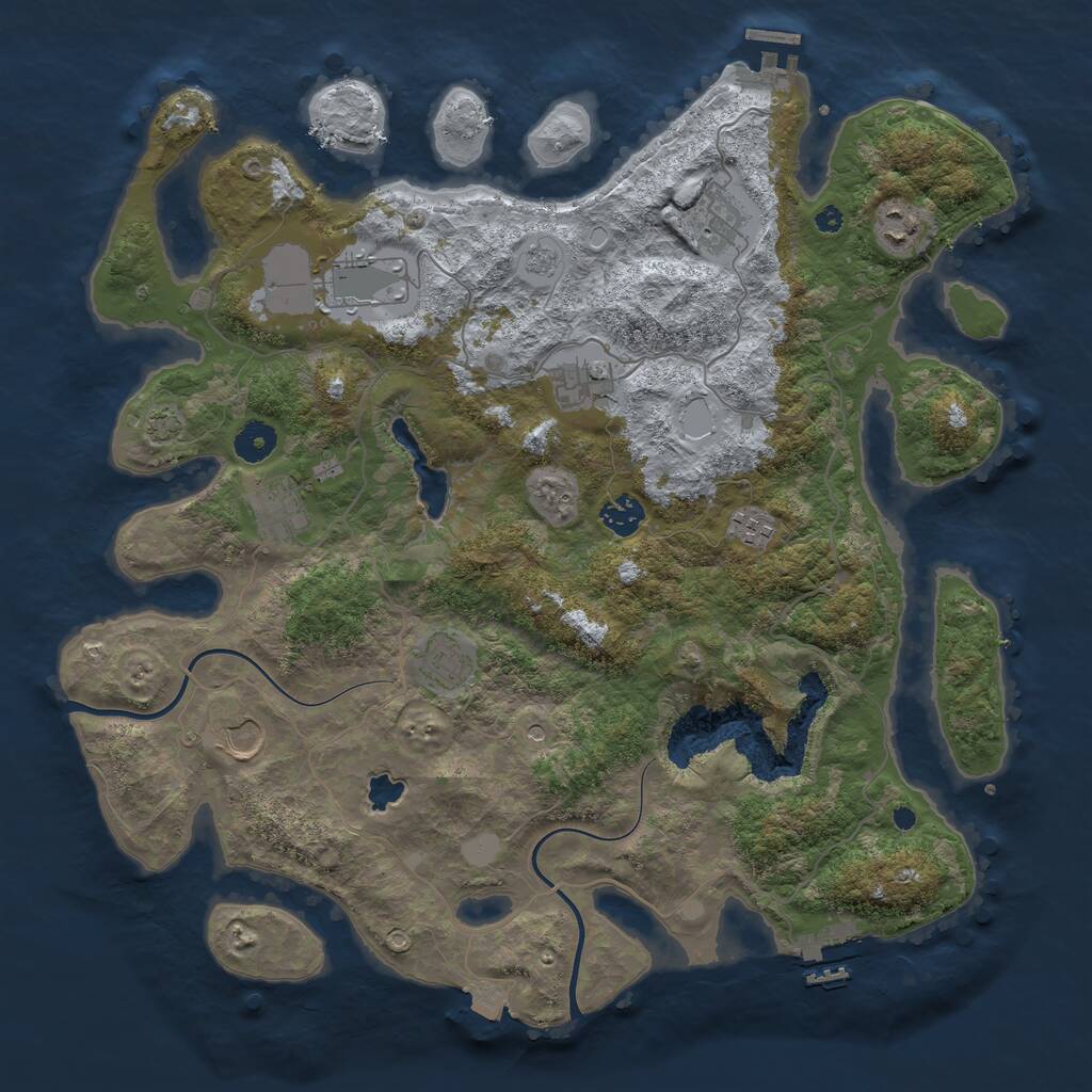 Rust Map: Procedural Map, Size: 4000, Seed: 98765134, 15 Monuments