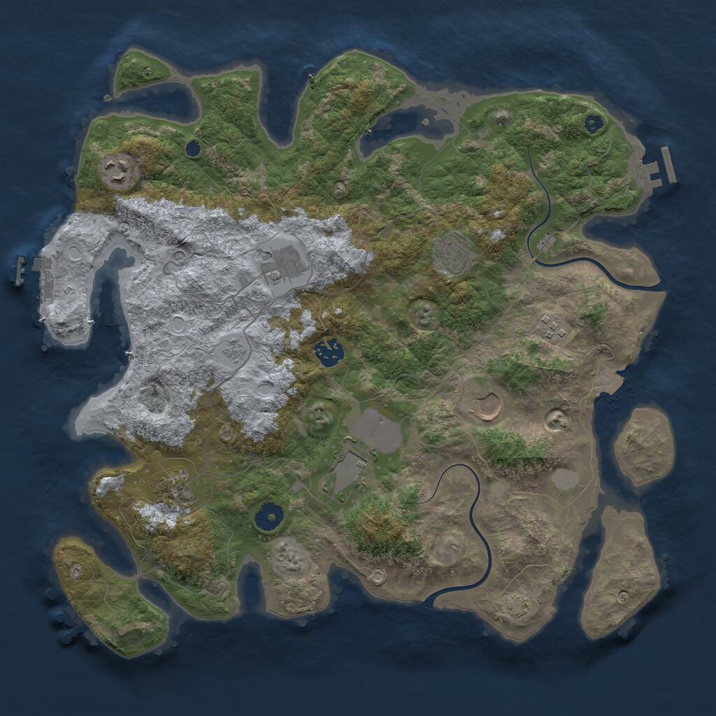 Rust Map: Procedural Map, Size: 3850, Seed: 2399, 14 Monuments