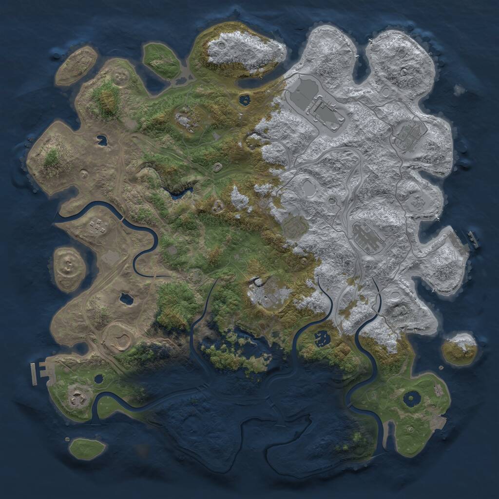 Rust Map: Procedural Map, Size: 4500, Seed: 713590097, 16 Monuments
