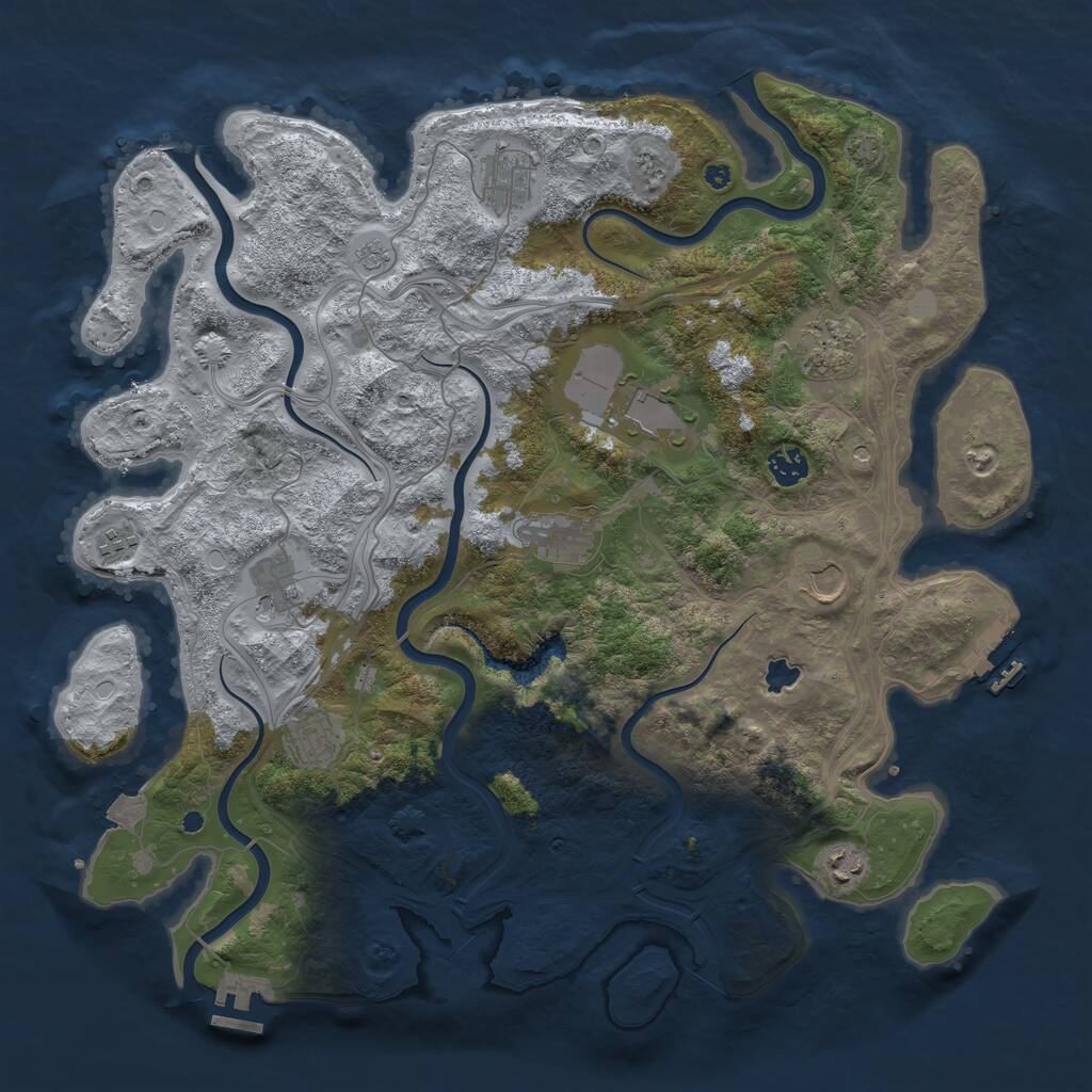 Rust Map: Procedural Map, Size: 4250, Seed: 339526414, 16 Monuments