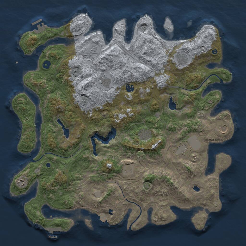 Rust Map: Procedural Map, Size: 4500, Seed: 69420808, 15 Monuments