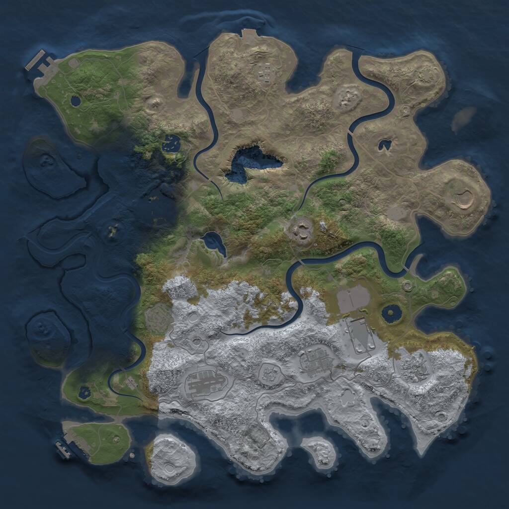 Rust Map: Procedural Map, Size: 4050, Seed: 1856366162, 16 Monuments