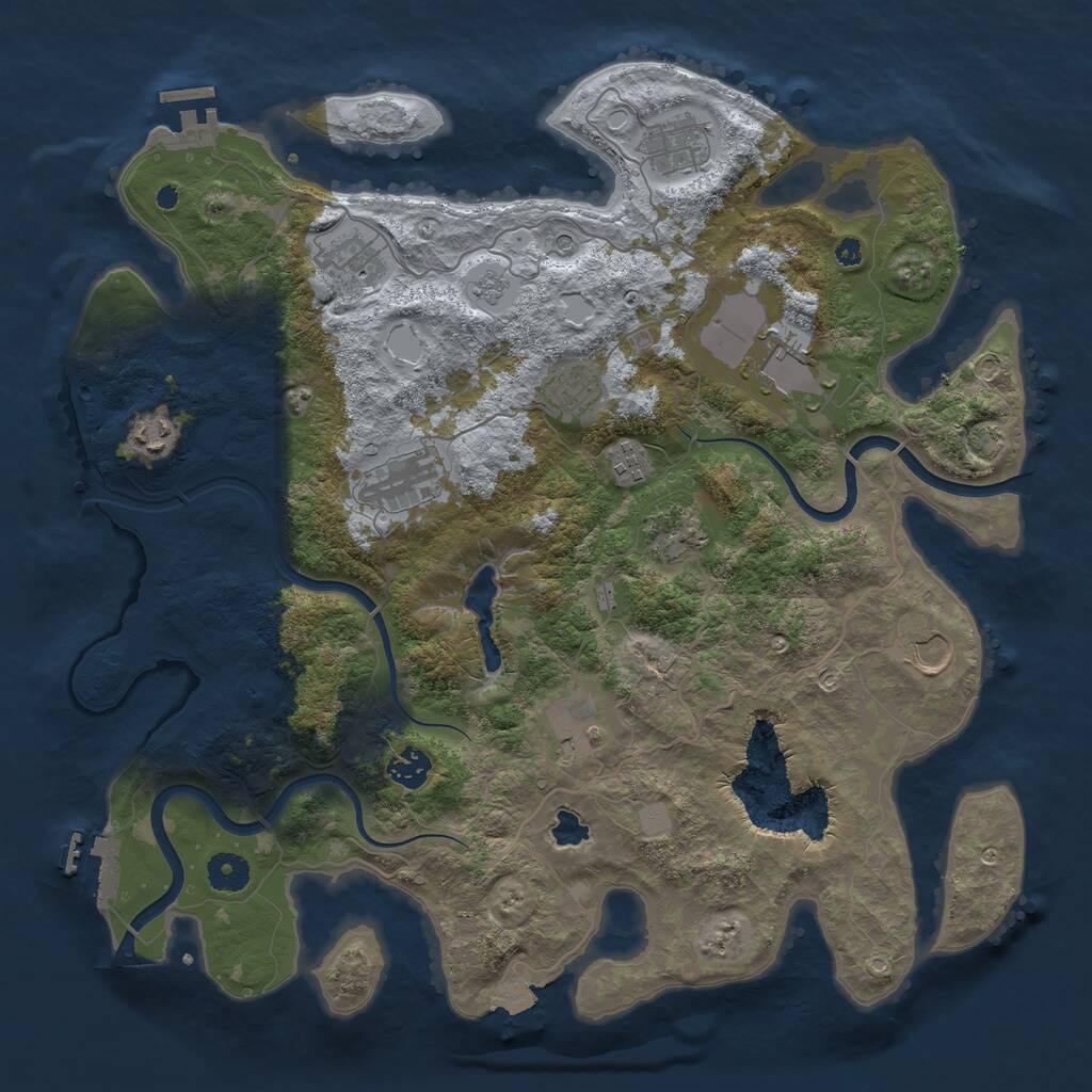 Rust Map: Procedural Map, Size: 4000, Seed: 471627301, 17 Monuments