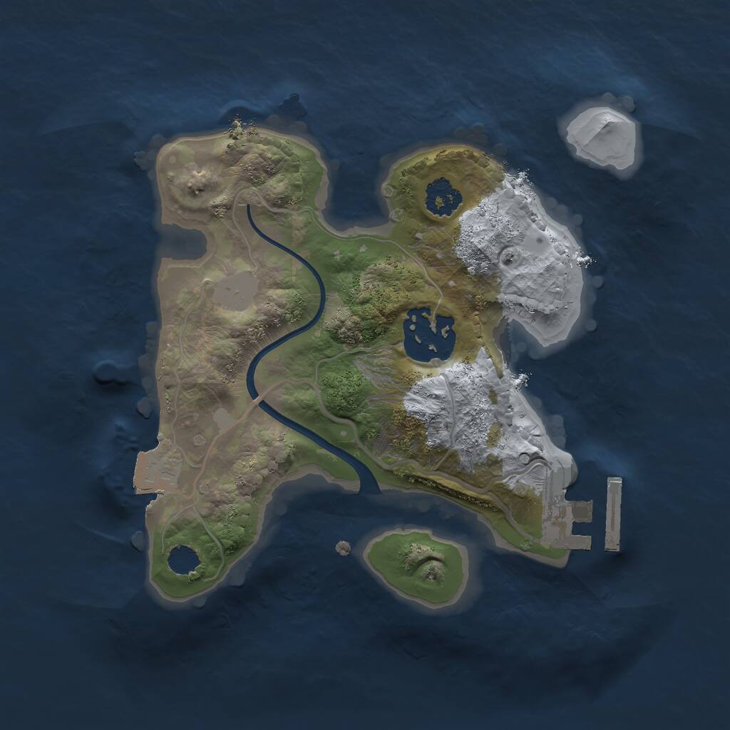 Rust Map: Procedural Map, Size: 2000, Seed: 12345666, 3 Monuments