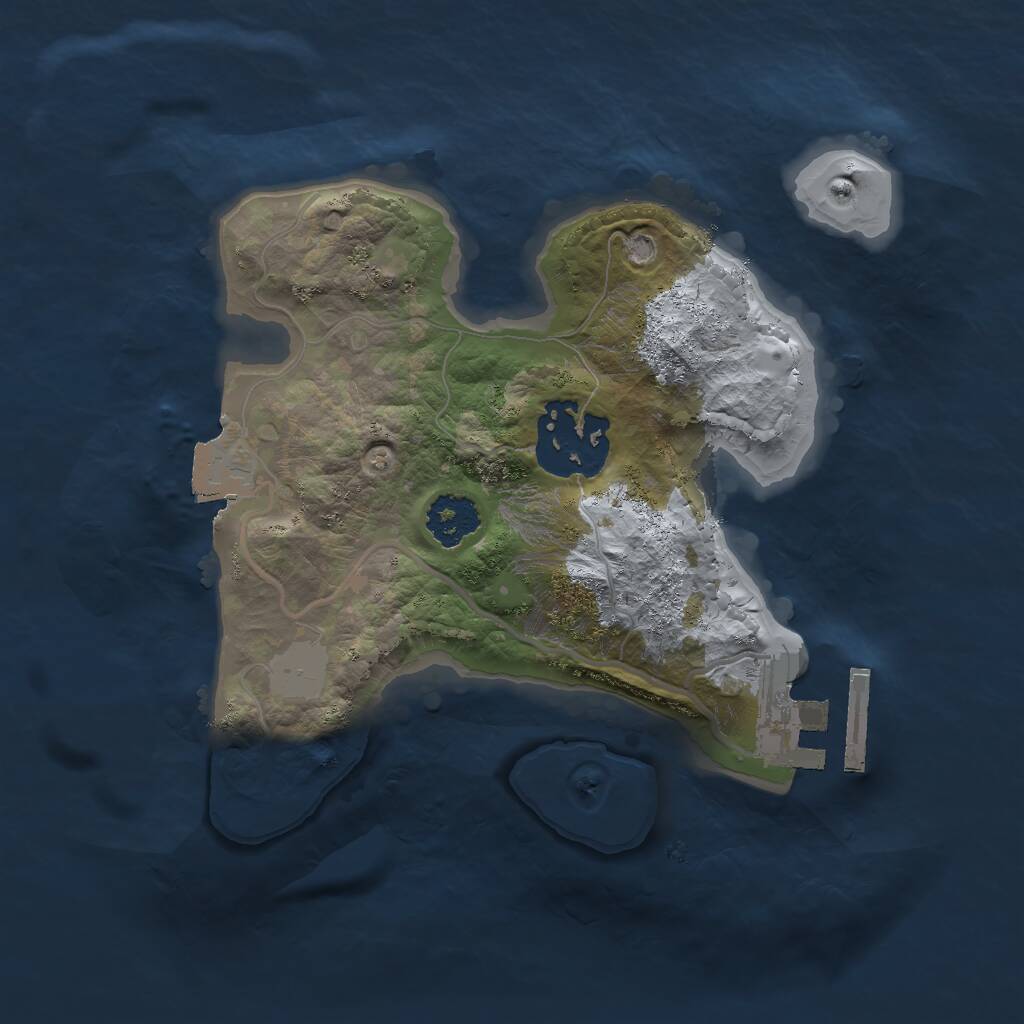 Rust Map: Procedural Map, Size: 2000, Seed: 12345666, 3 Monuments