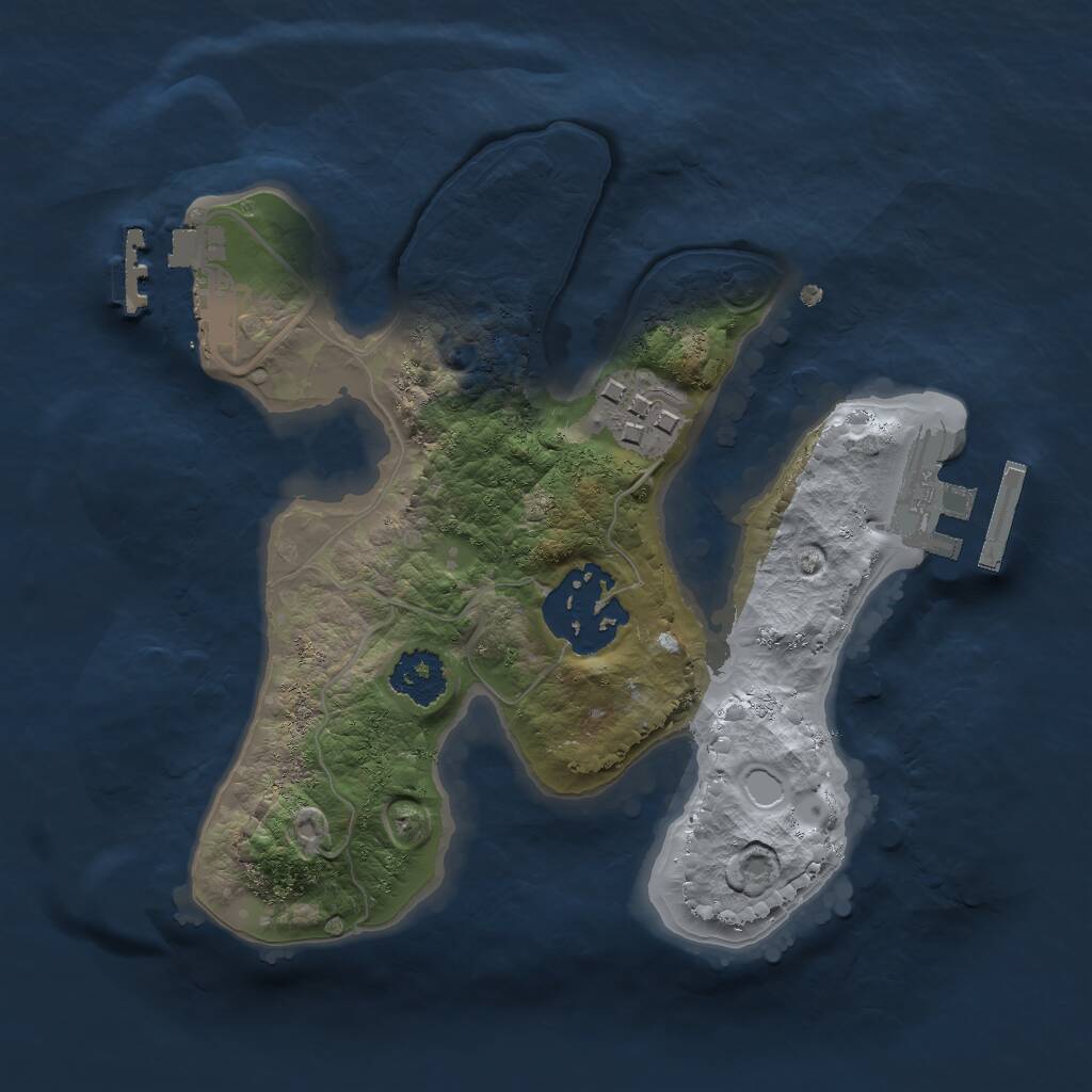 Rust Map: Procedural Map, Size: 2000, Seed: 368330879, 5 Monuments