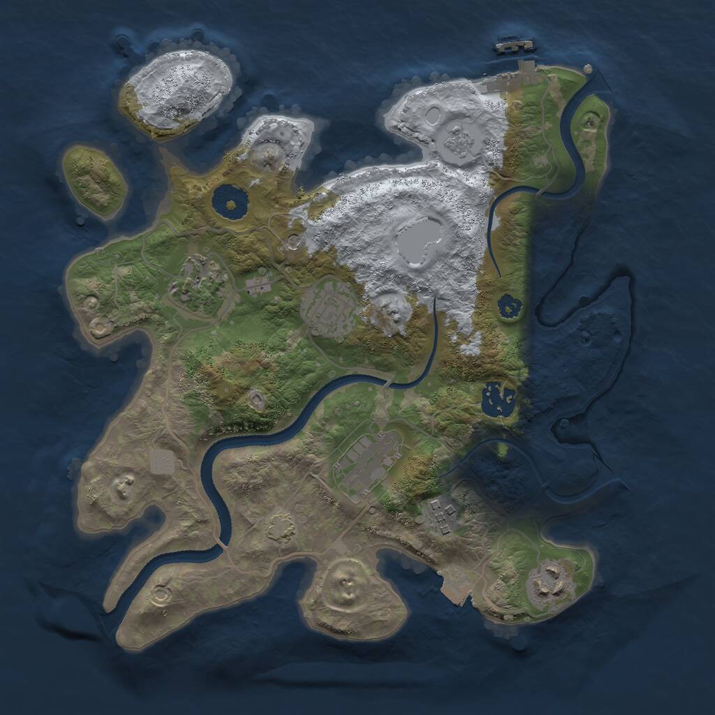 Rust Map: Procedural Map, Size: 3000, Seed: 1898005669, 11 Monuments