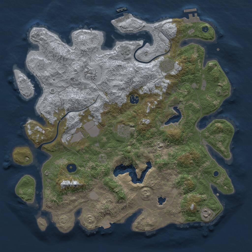 Rust Map: Procedural Map, Size: 4000, Seed: 1452890458, 13 Monuments