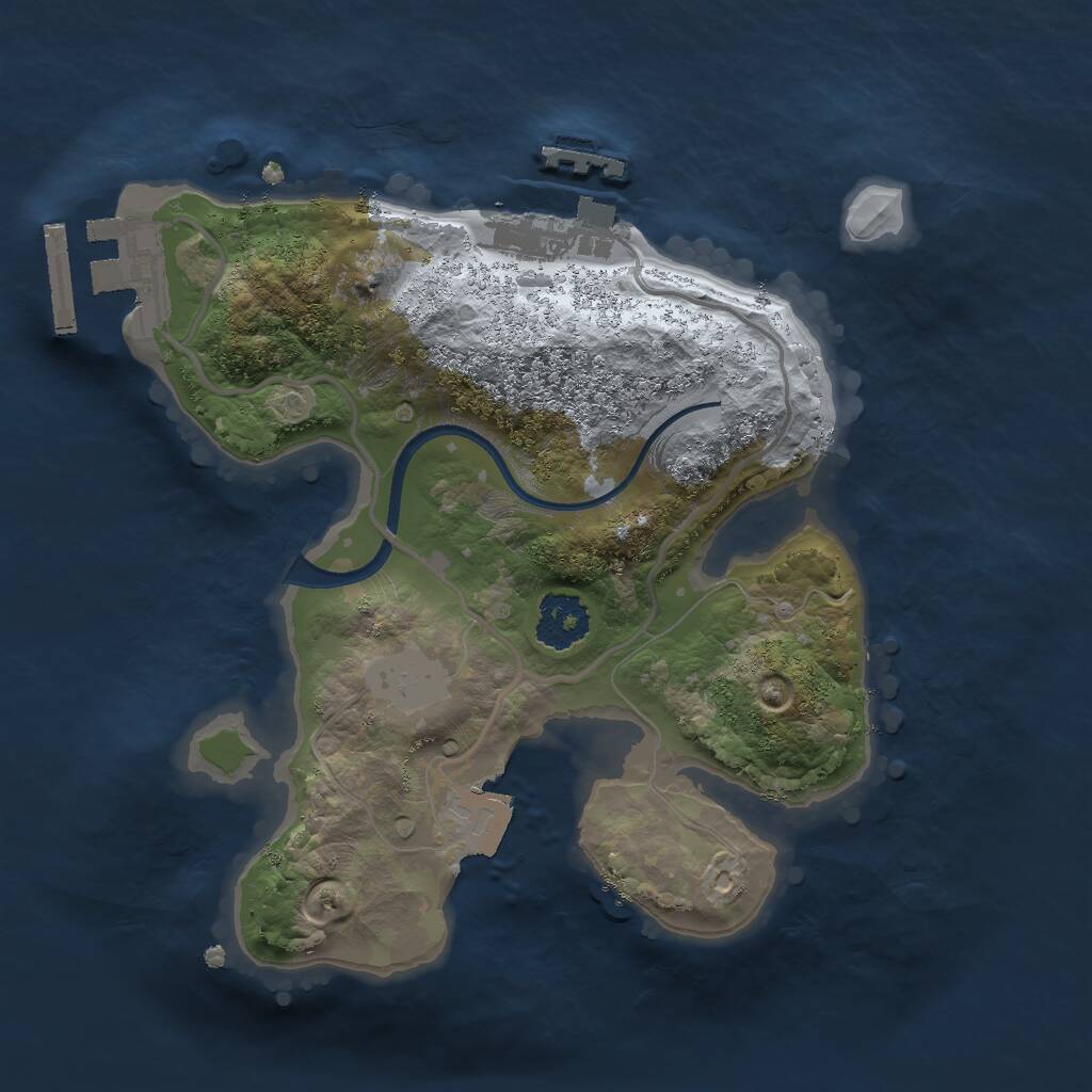 Rust Map: Procedural Map, Size: 2000, Seed: 692874292, 3 Monuments