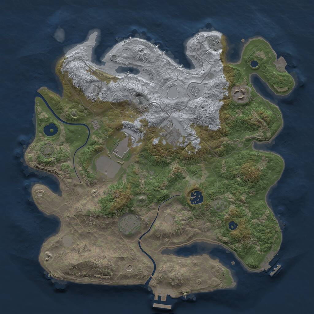 Rust Map: Procedural Map, Size: 3500, Seed: 29376402, 13 Monuments